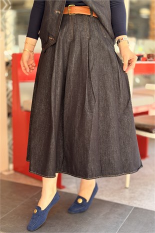 Twist Kemerli Denim Etek