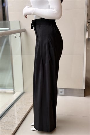 Ceremony Önü Pileli Beli Kuşaklı Dubai Pantolon
