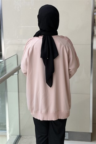 Ghisa Kolları Plise Merserize Detaylı Tunik