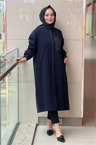Nurcan Çetin Çizgi Kombinli Ara Boy Kap