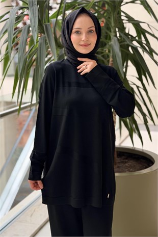 Missdalida Kendinden Desenli Triko Tunik