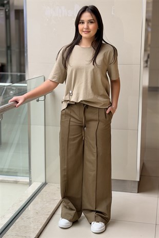 İpekyol İnce Kuşaklı Wide Leg Pantolon