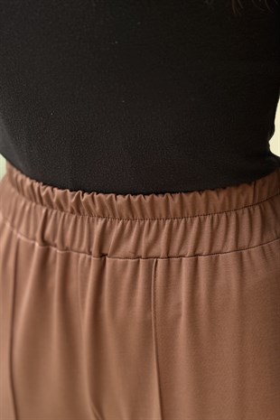 Ghisa Beli Lastikli Nervürlü İspanyol Paça Pantolon