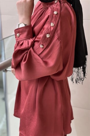 Ghisa Omuzdan Düğme Detaylı Pantolonlu Takım