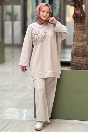 Ghisa Payet İşleme Detaylı Pantolonlu Takım