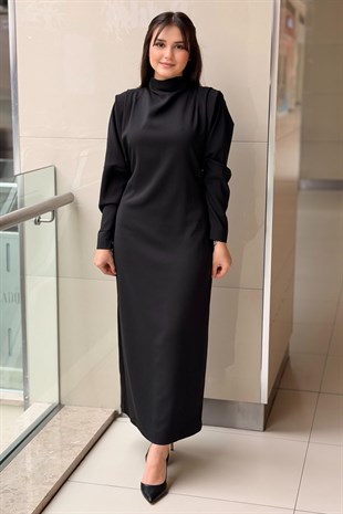 Ghisa Omuz Detaylı Tam Boy Elbise