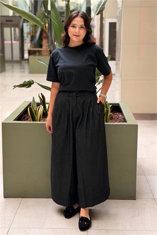 Ghisa Beli Arkadan Lastikli Kot Pantolon Etek