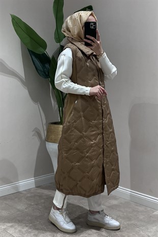 İnvee Triko Detaylı Kapitone Yelek