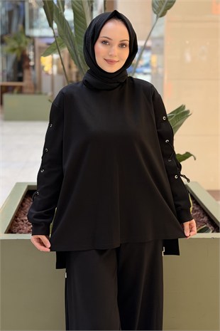Ceremony Kolları Ve Pantolon Yanı Kuş Gözü Detaylı Luna Takım