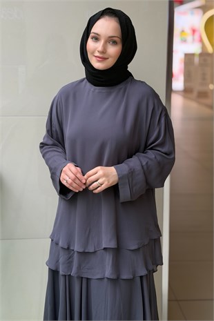 Ghisa Askılı Elbisde Tunik İkili Takım