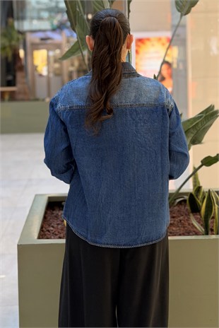 İpekyol Çıkarılabilir Fularlı Denim Gömlek
