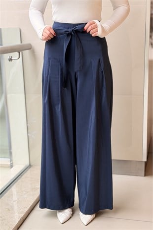 Ceremony Önü Pileli Beli Kuşaklı Dubai Pantolon