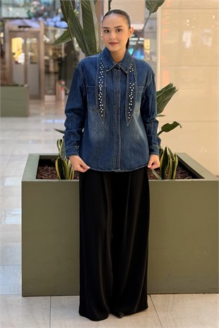 İpekyol Çıkarılabilir Fularlı Denim Gömlek