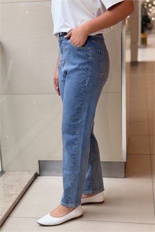 Fuat Gürşen Hotfix Baskılı Havuç Denim Pantolon