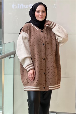 Ghisa Ön Arka Full Serpme Taşlı Çıtçıtlı Mont
