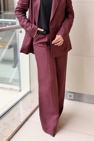 İpekyol Kemerli Wide Leg Keten Pantolon