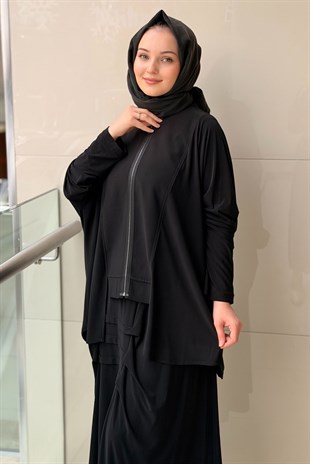 Nurcan Çetin Kap Önden Fermuarlı Etek Katkat Takım