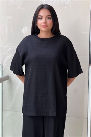İpekyol İnce Fitilli Kısa Kol Tshirt