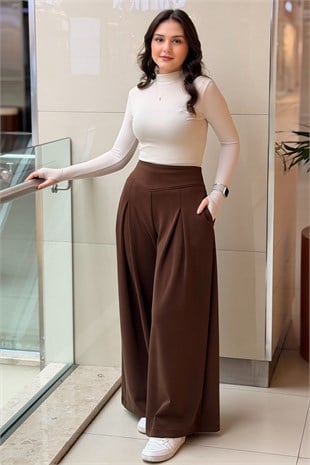 Ghisa A pileli Bol Paça Modal Pantalon