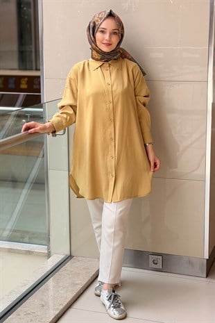 Tığ Triko Saten Yüzlü Oversize Gömlek