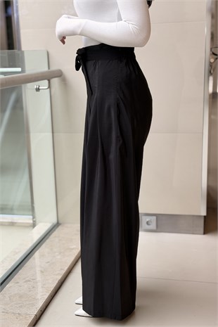 Ceremony Önü Pileli Beli Kuşaklı Dubai Pantolon