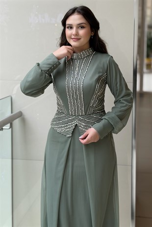 Fashion Night Taş İşlemeli Abiye Elbise