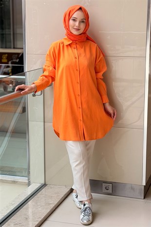 Tığ Triko Saten Yüzlü Oversize Gömlek