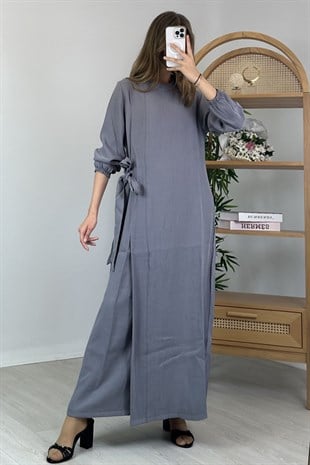 İnvee Yandan Bağlamalı Tencel Elbise