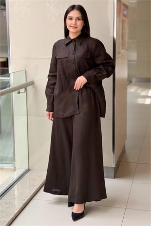 Missdalida Geniş Paça Keten Pantolon