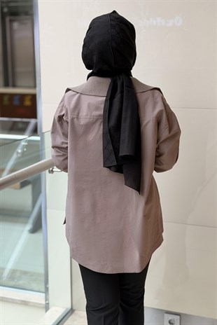 Ghisa Verev Ribana Triko Yaka Asimetrik Düğmeli Tunik