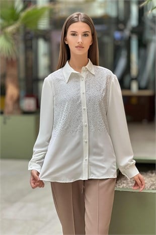 On Fashion Taş Detaylı Gömlek