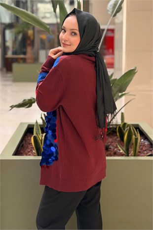 Ghisa Para Pul Payetli Renkli Triko Tunik