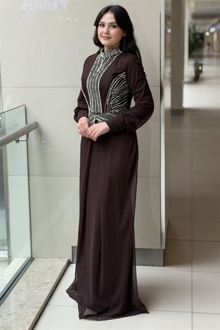 Fashion Night Taş İşlemeli Abiye Elbise