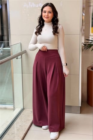 Ghisa A pileli Bol Paça Modal Pantalon