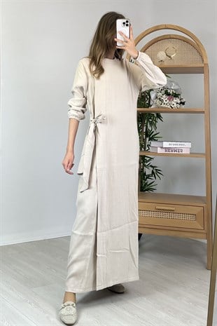 İnvee Yandan Bağlamalı Tencel Elbise