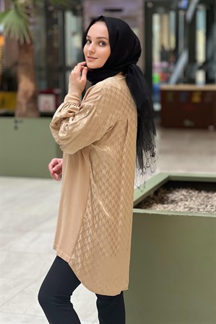 Ghisa Önü Triko Arkası Kazayağı Jakar Desen Hırka