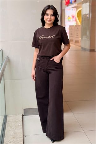 İpekyol Zincirli Wide Leg Jean Pantolon
