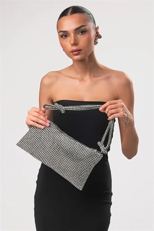 Ccs Full Taşlı Omuz Askılı Clutch Çanta