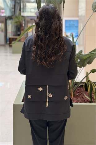 Missemramiss Lidya İşlemeli Fermuarlı Ceket