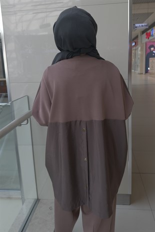 Ghisa Önü Açık Arkası Yarım Çıtçıtlı Kap Pantolon Takım