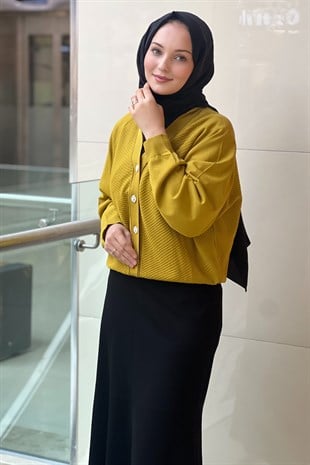Ghisa Fitil Desenli Reglan Kol Merserize Hırka