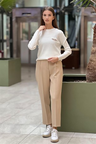On Fashion Tek Pile Dar Paça Pantolon