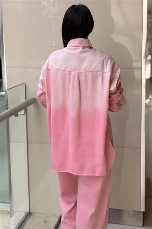 Ghisa GG Taiş İşlemeli Liosel Gömlek Pantolon Takım