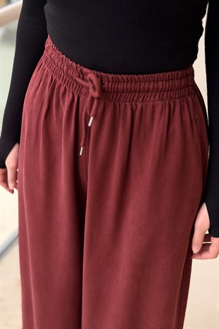 Mahal Beli İpli Lastikli Bol Pantolon