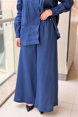 Missdalida Geniş Paça Keten Pantolon