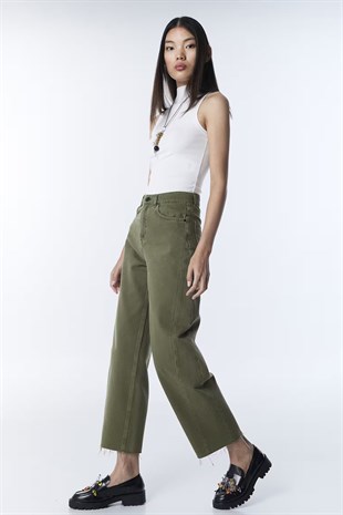 Twist Slogan Baggy Jean Pantolon