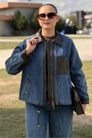 İpekyol Kumaş Mix Denim Ceket