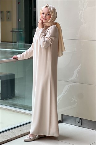 White Corner İthal Krep Uzun Kollu İçlik Elbise