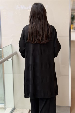 Nurcan Çetin Heddy Kare Desenli Tunik Pantolon Takım