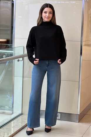 Twist Sloganlı Elastik Bel Jean Pantolon